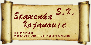 Stamenka Kojanović vizit kartica